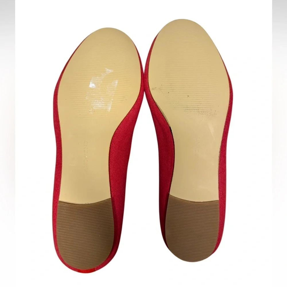 Lands' End Knit Denim Women's Red Ballet Flats-NWOT Size 7.5D